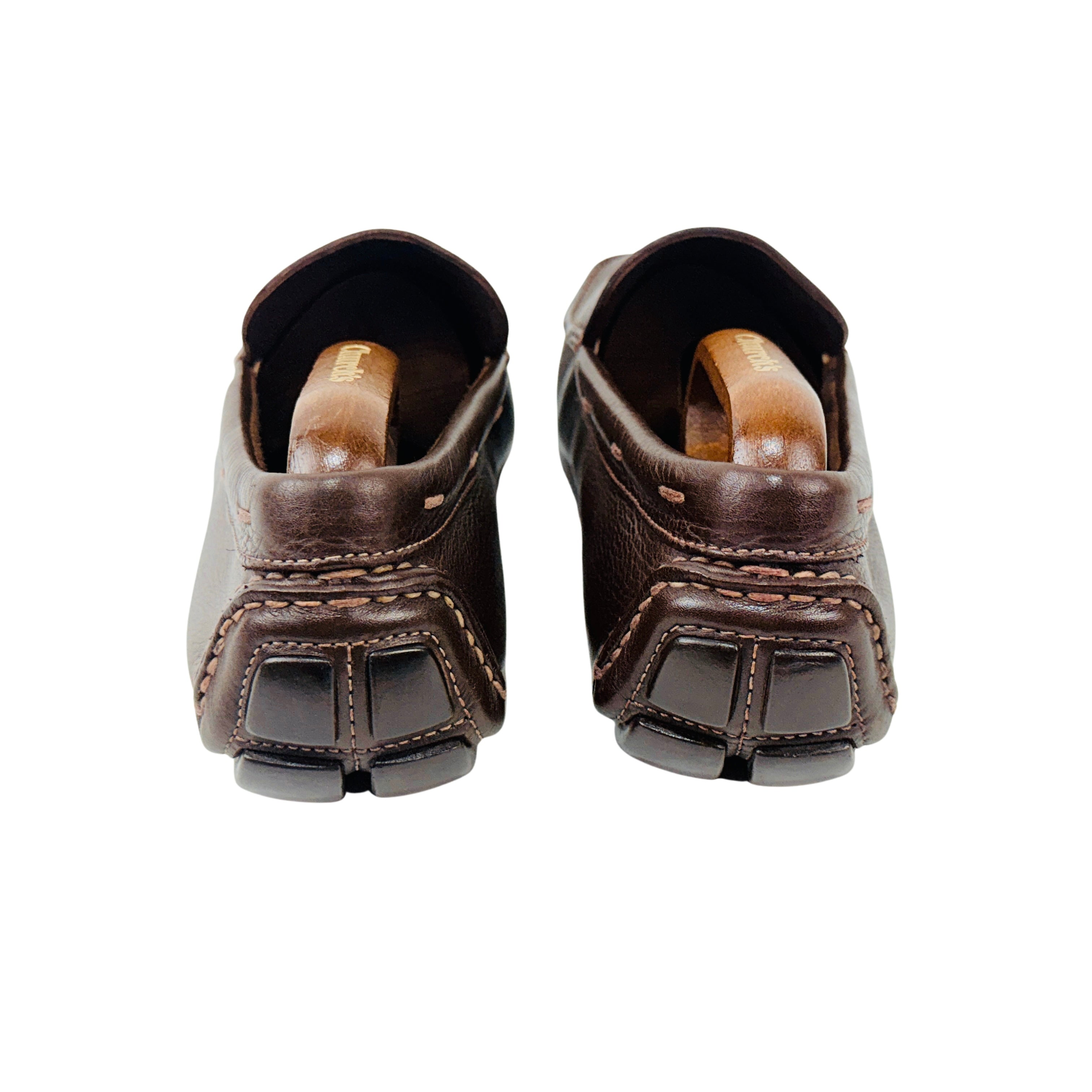 PRADA Grain Leather Brown Penny Loafers/Moccasins/Driving (Size 44)
