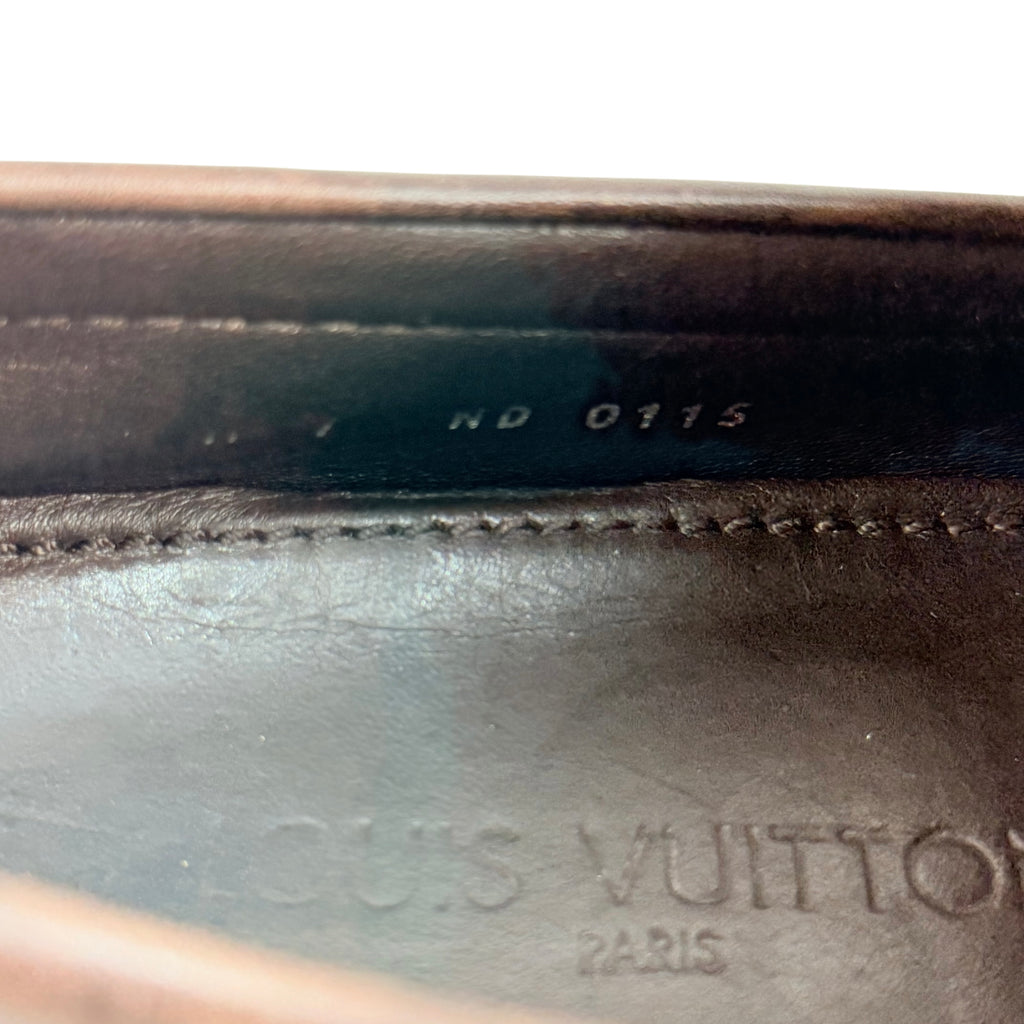LOUIS VUITTON Hockenheim Loafers/Moccasins in navy blue suede with brown leather (Size 42)