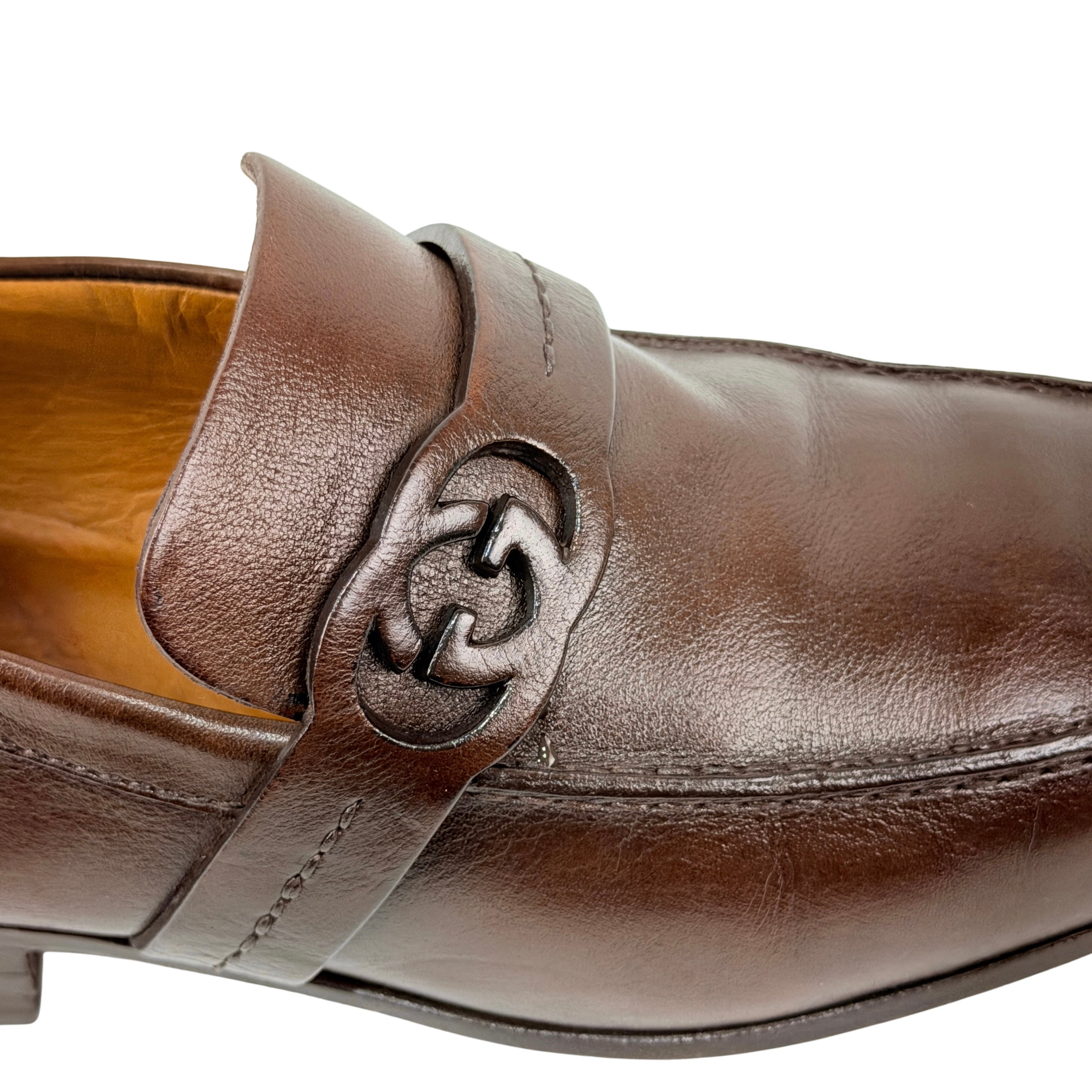 GUCCI Brown GG Loafers/Moccasins (Size 39)