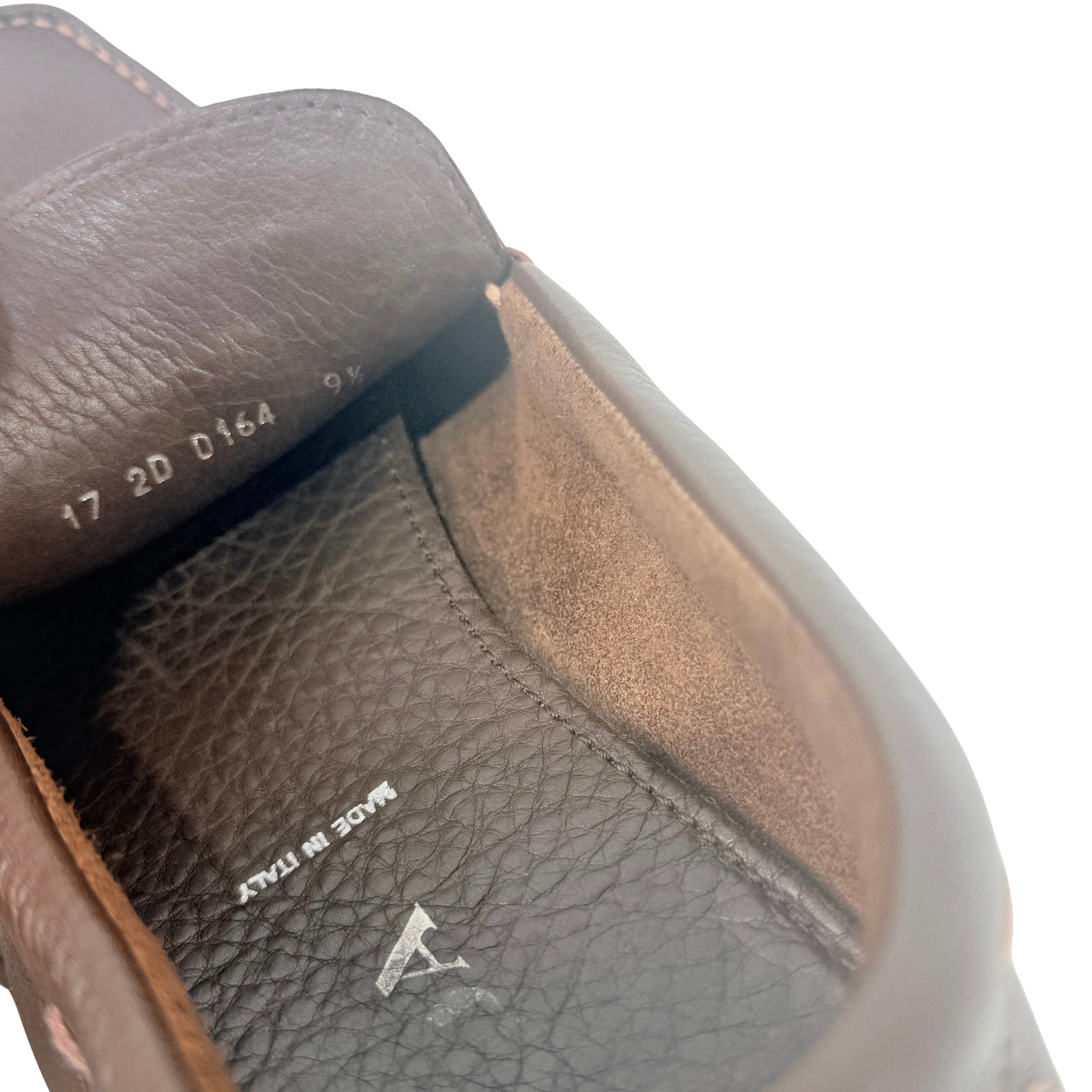 PRADA Grain Leather Brown Penny Loafers/Moccasins/Driving (Size 44)