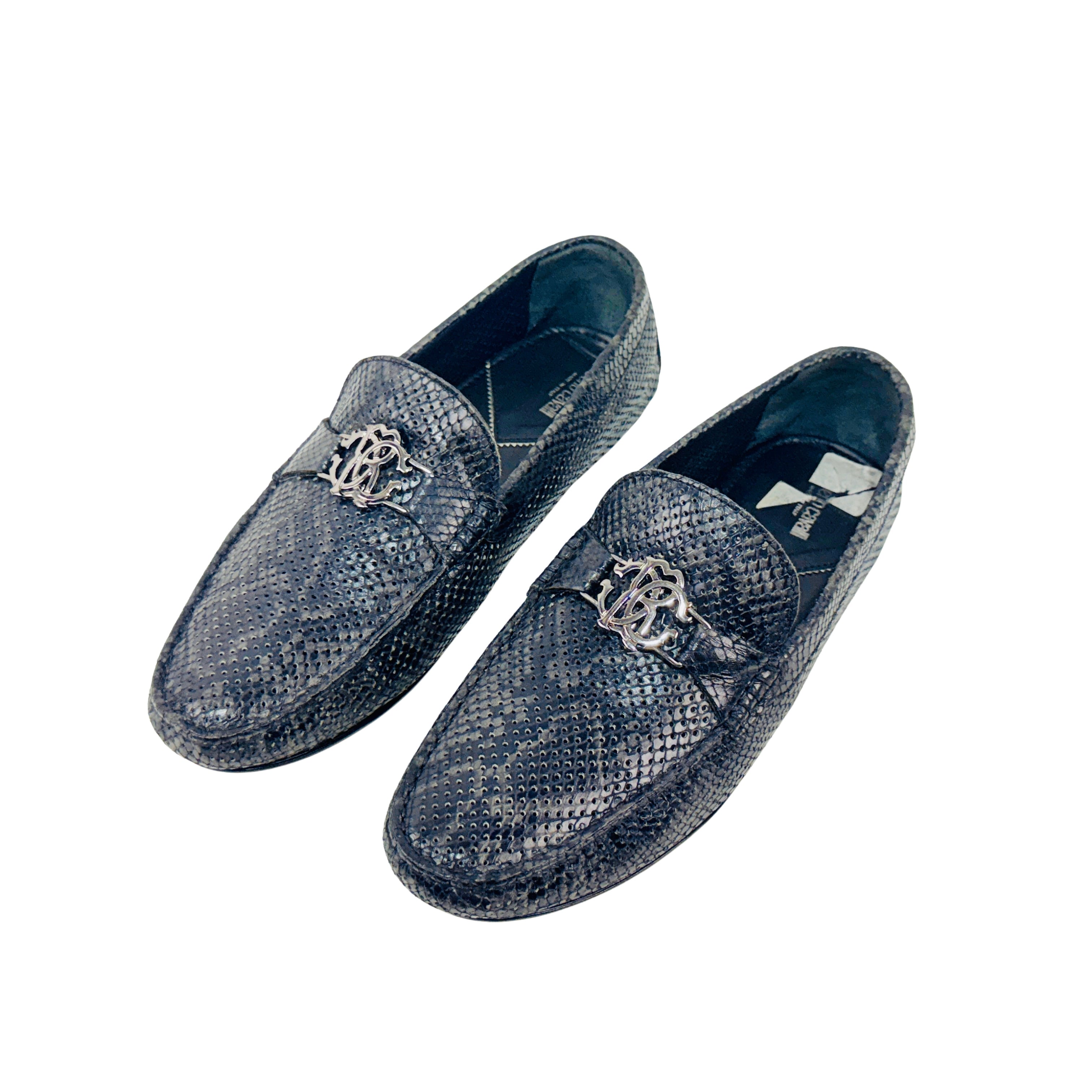 ROBERTO CAVALLi Python Leather Moccasins/Loafers/Driving (Size 45)
