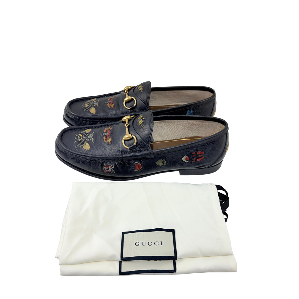 GUCCI Jordan 1953 Embroidered Insect Horsebit Loafers/Moccasins (Size 42)