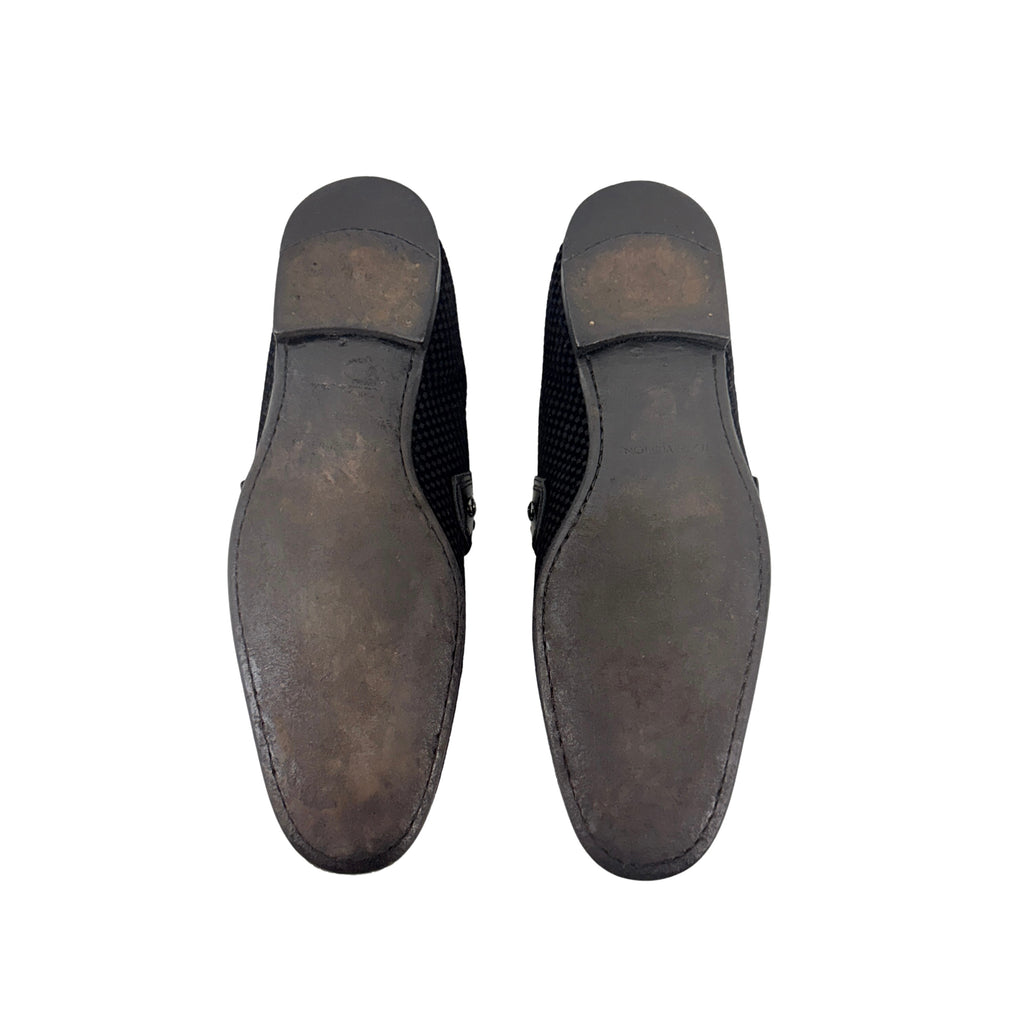 LOUIS VUITTON Petit Damier Ebene Suede Monte Carlo Loafers/Moccasins (Size 43)