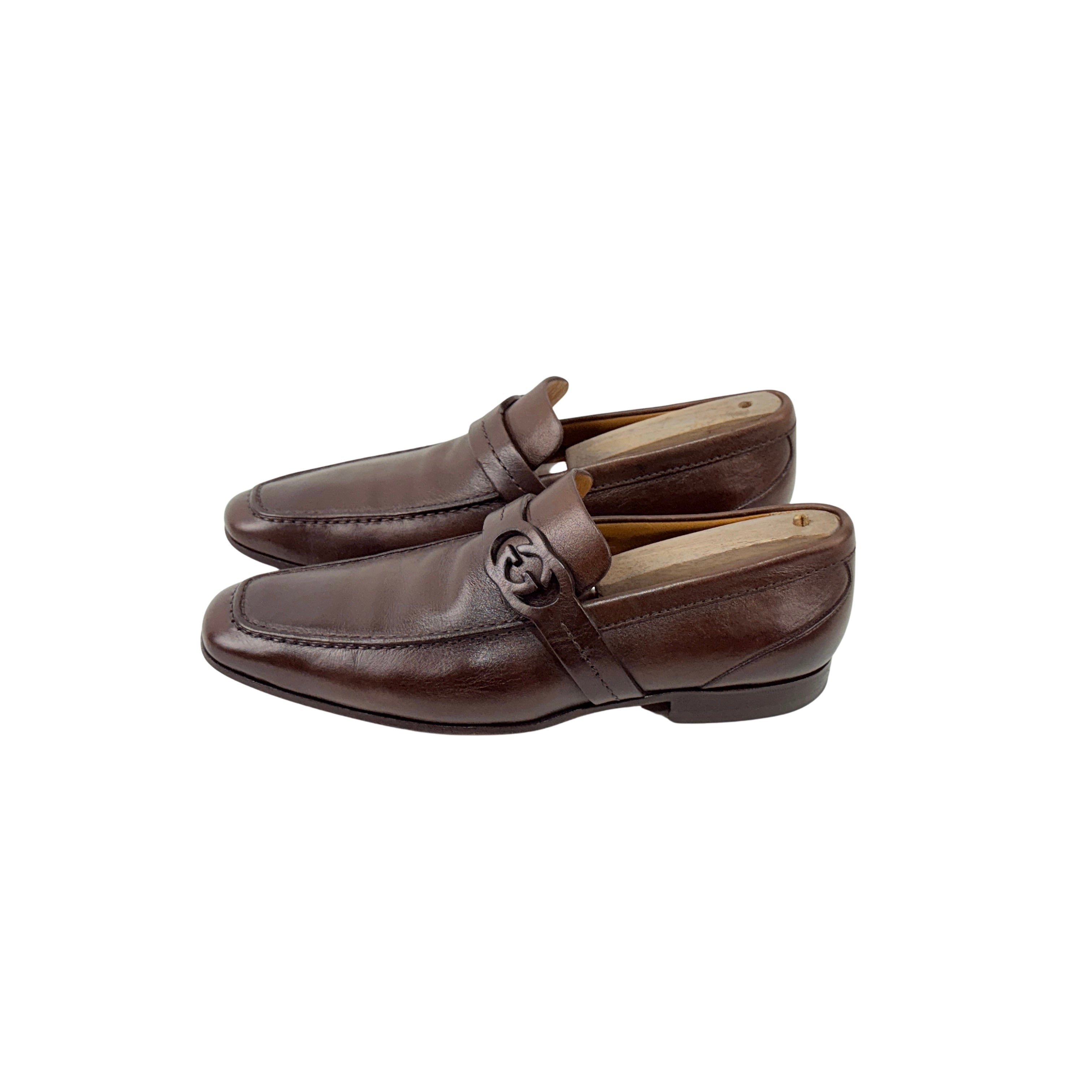 GUCCI Brown GG Loafers/Moccasins (Size 39)