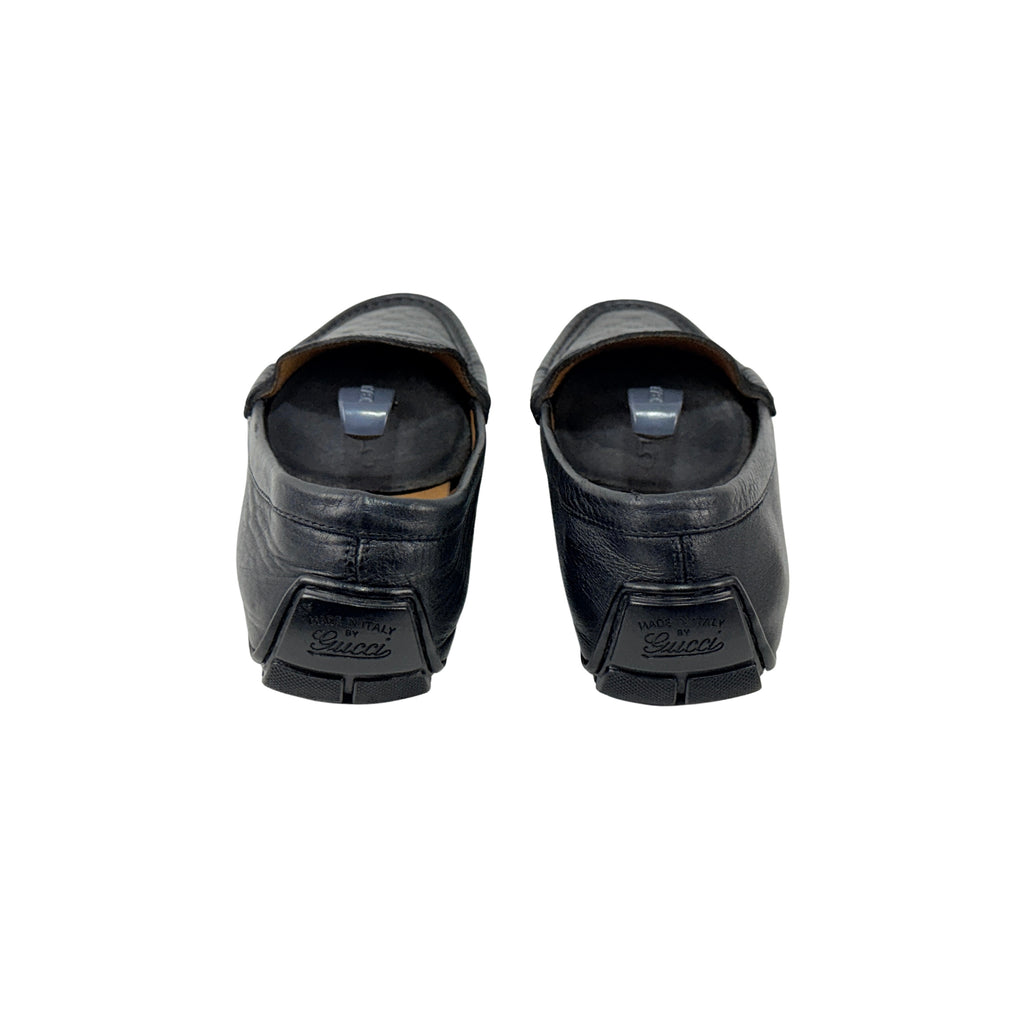 GUCCI Black Guccissima Leather Loafers/Moccasins (Size 38)