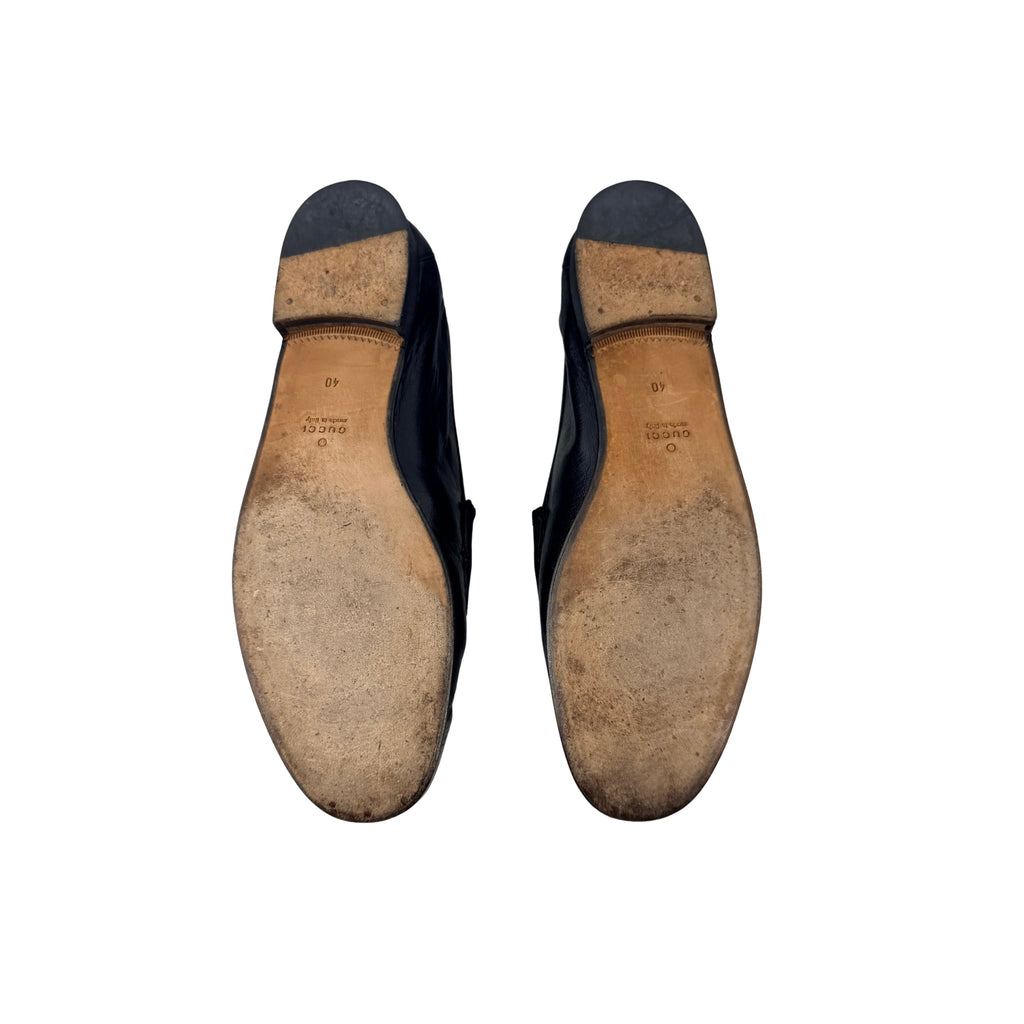 GUCCI Betis1953 Black Leather Horsebit Brixton Loafers/Moccasins Jordaan(Size 41)