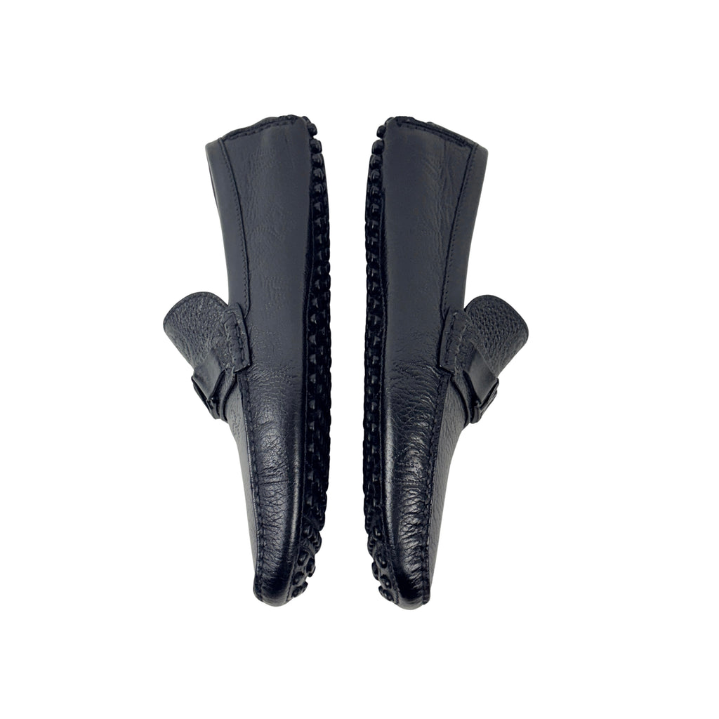 LOUIS VUITTON Hockenheim Laser-Perforated Monogram Black Loafers/Moccasins (Size 43.5)