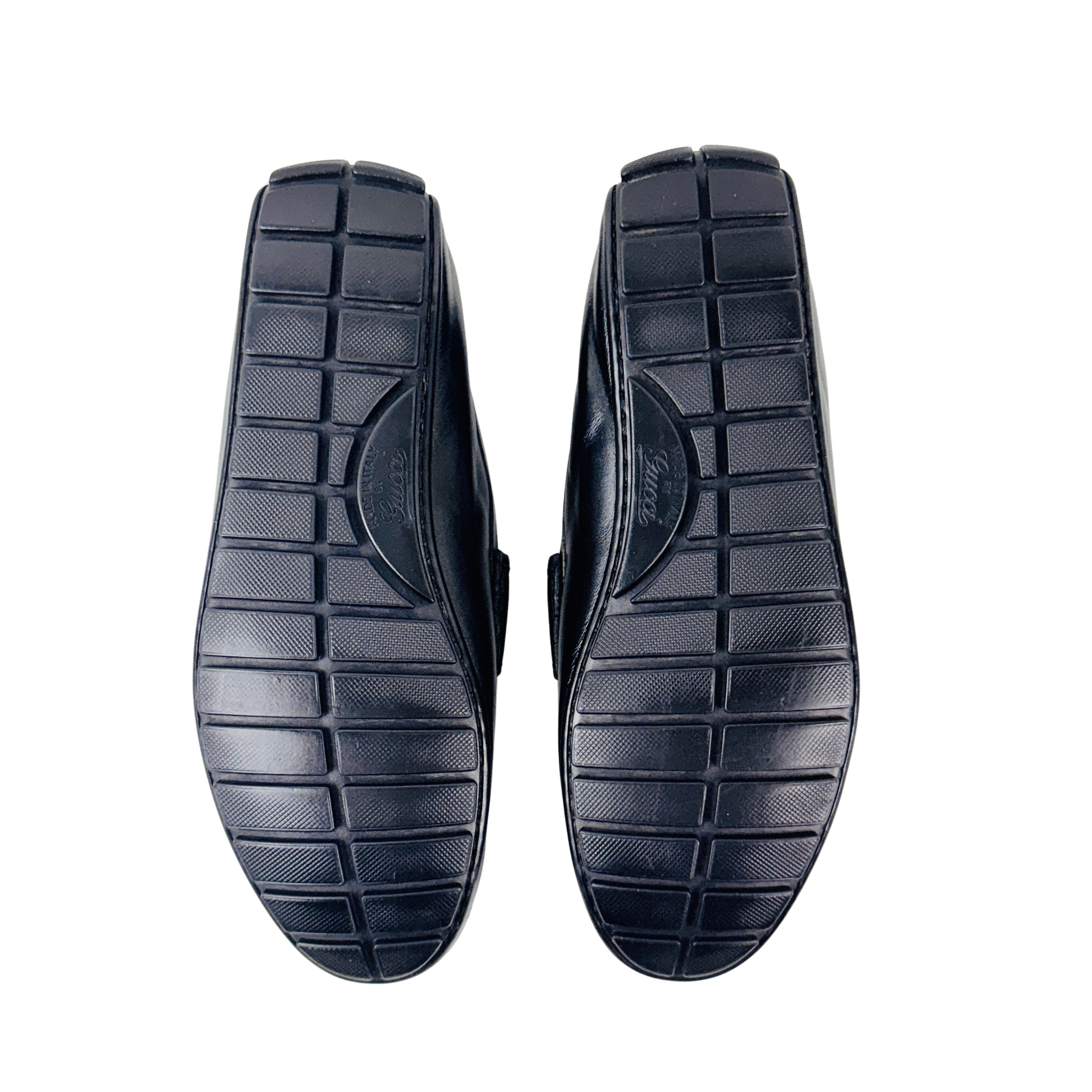 GUCCI GG Embossed Leather Men's Loafers/Moccasins/Driving Shoes (Size 40)