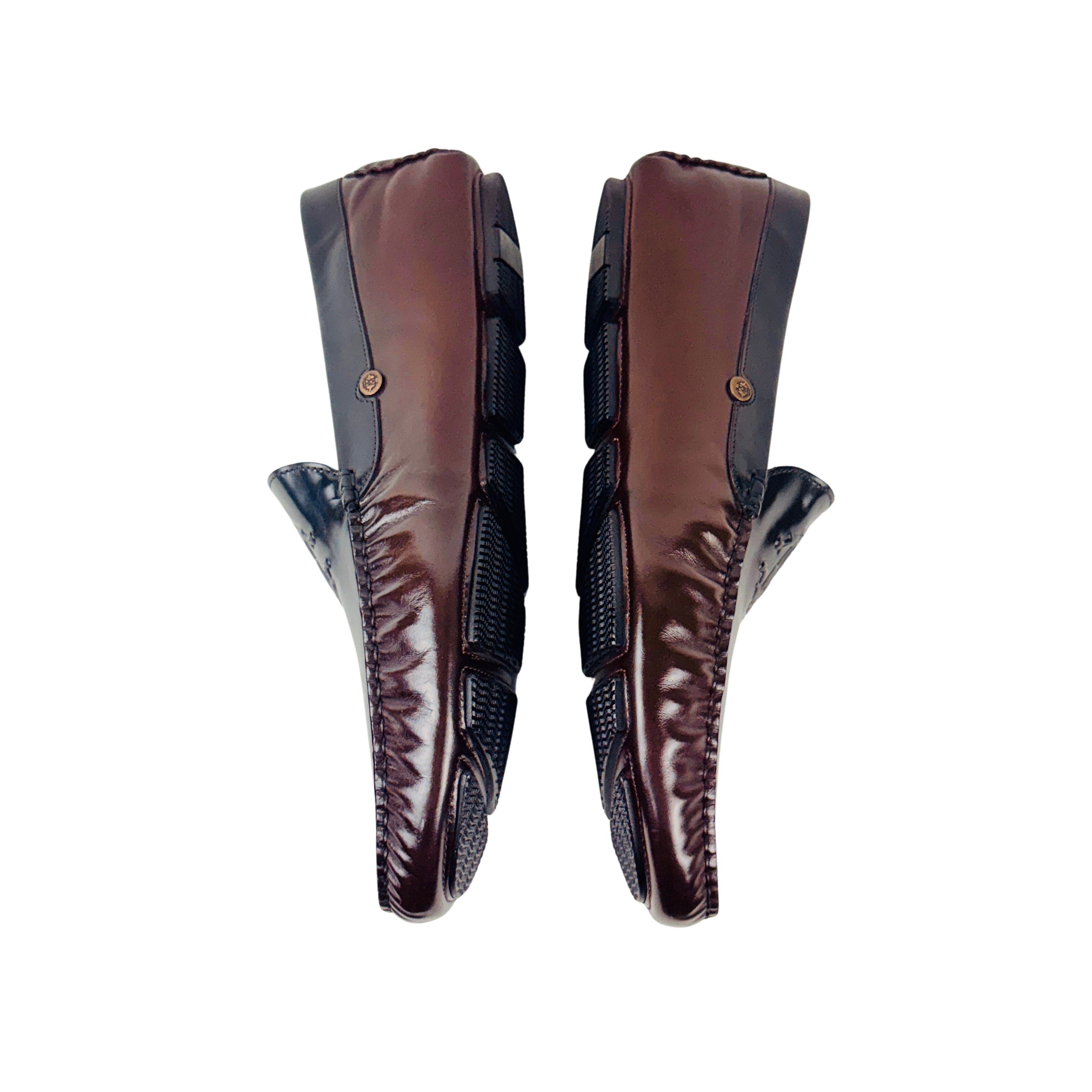 ROBERTO CAVALLI Rc Monogram Patent Leather Moccasins/Loafers/Driving (Size 45)