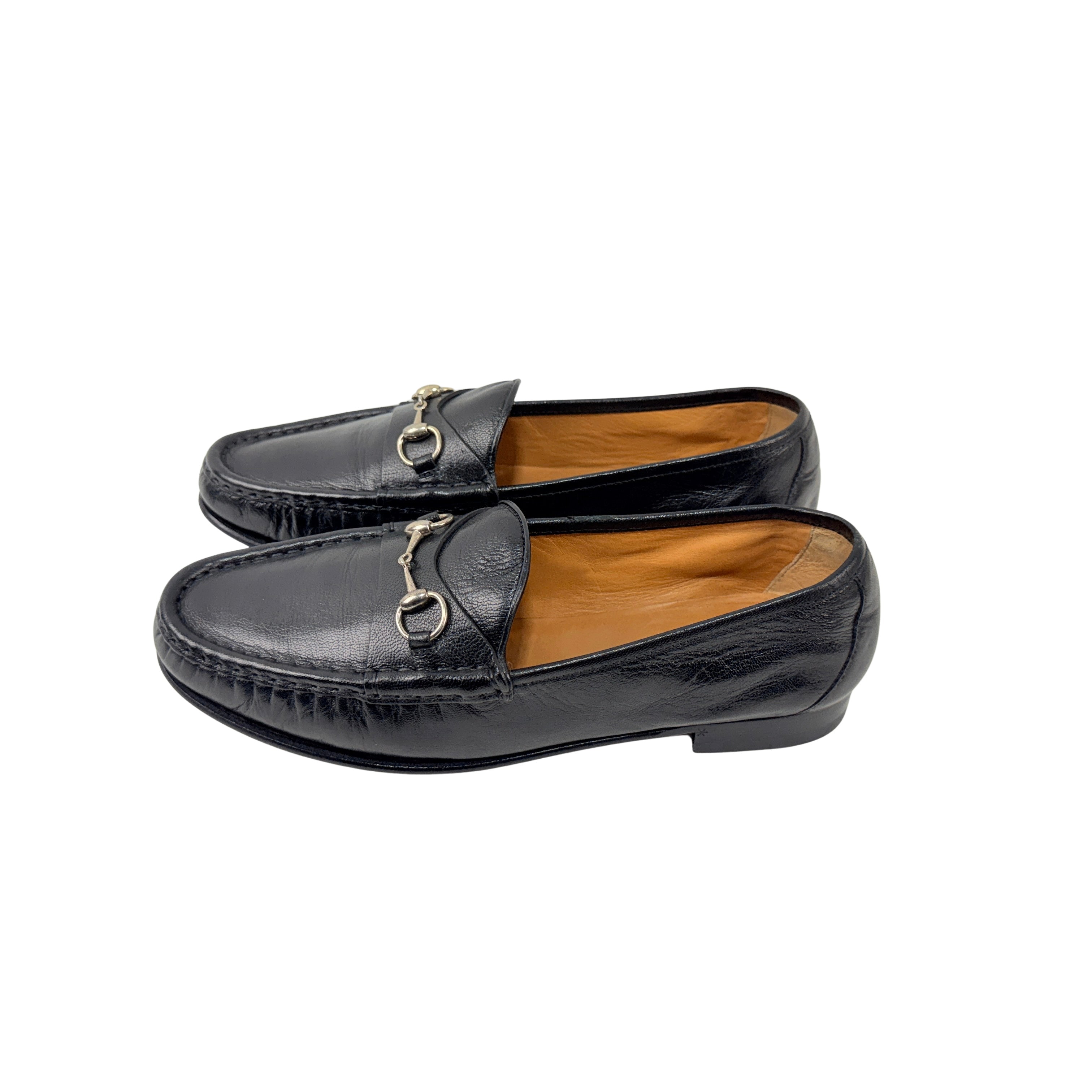 GUCCI Betis1953 Black Leather Horsebit Brixton Loafers/Moccasins Jordaan(Size 41)