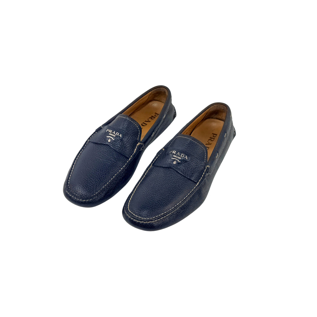 PRADA Grain Leather Blue Loafers/Moccasins (Size 41.5/42)