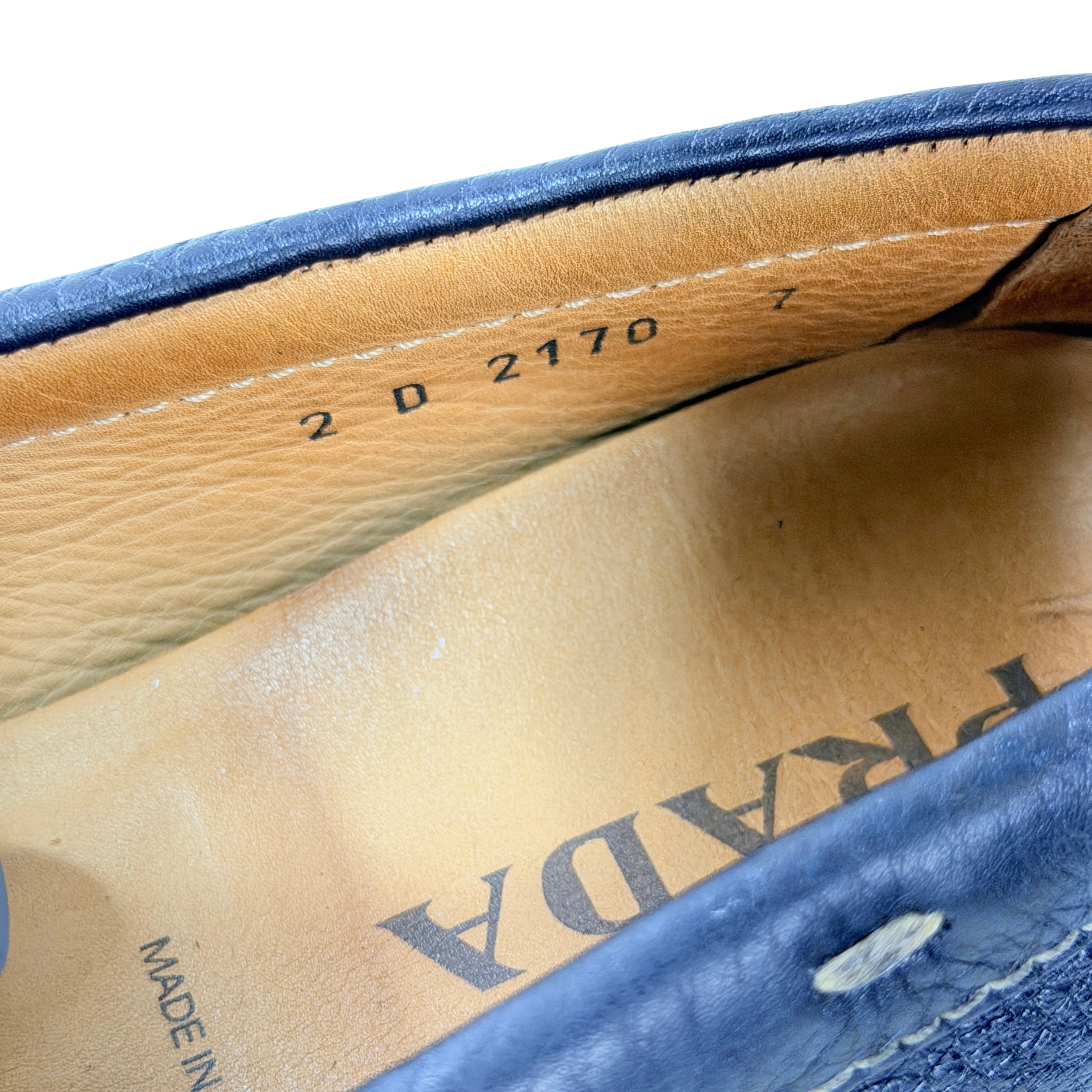 PRADA Grain Leather Blue Loafers/Moccasins (Size 41.5/42)
