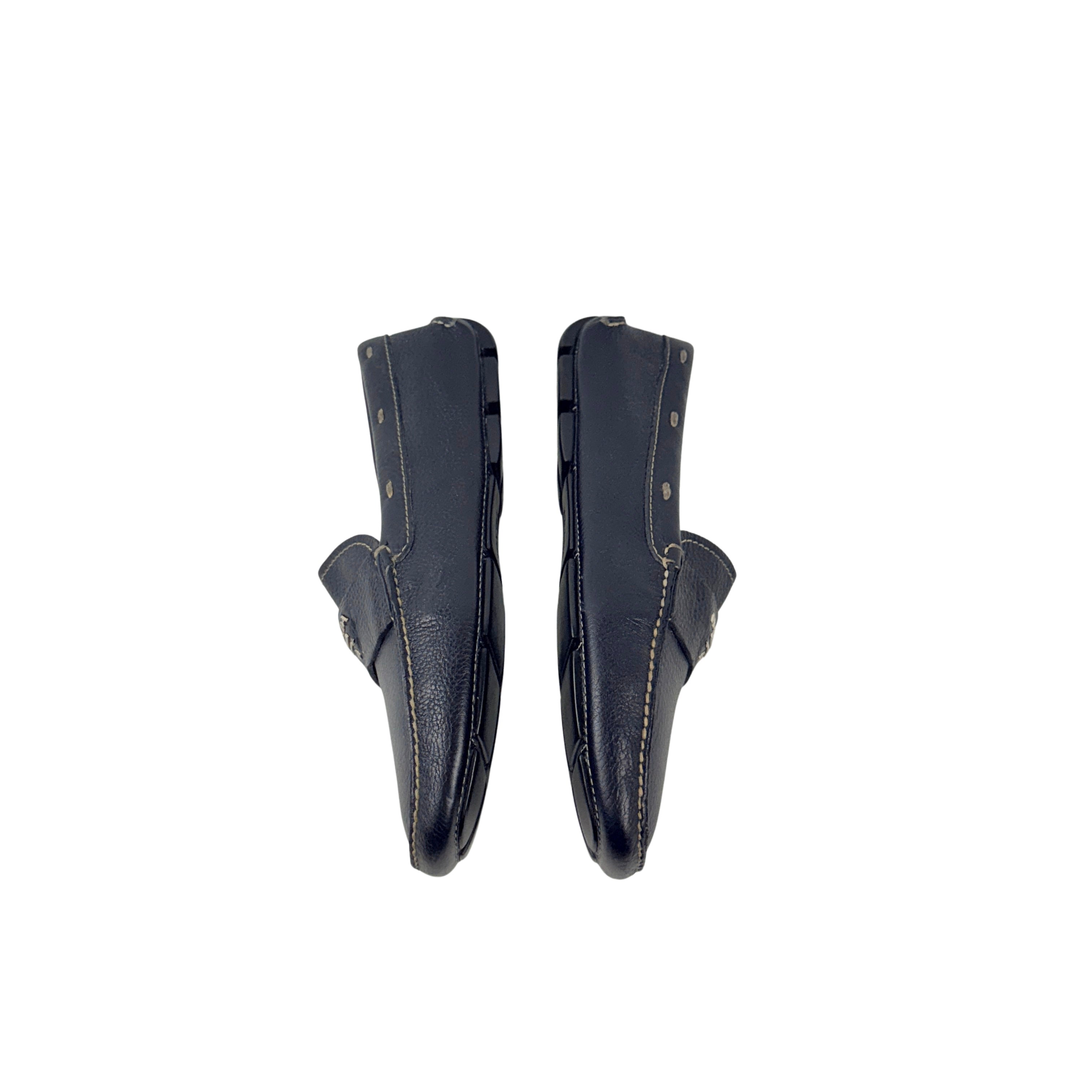 PRADA Grain Leather Blue Loafers/Moccasins (Size 41.5/42)