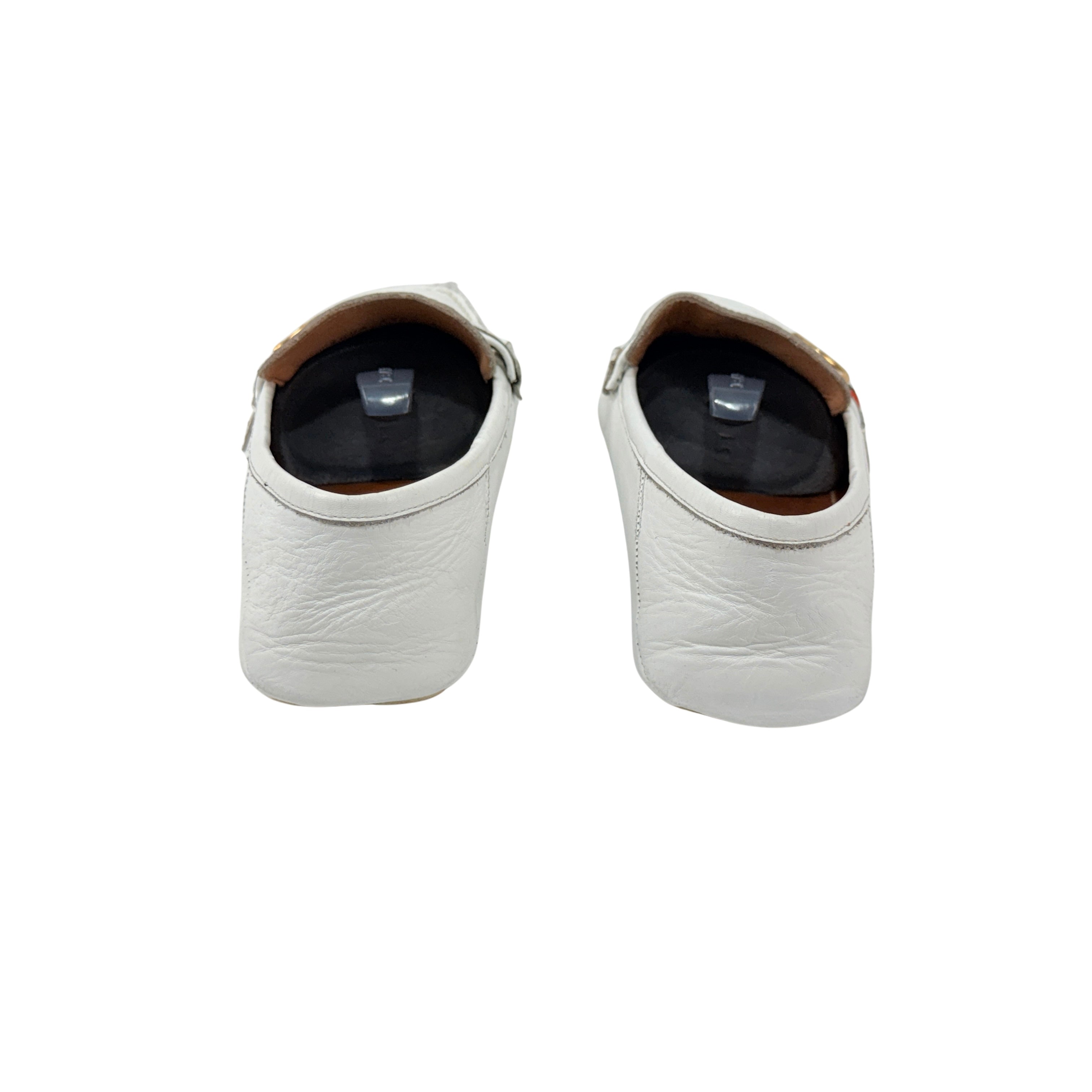 GUCCI-Web Detail Interlocking G Leather Loafers/Moccasins (Size 42)