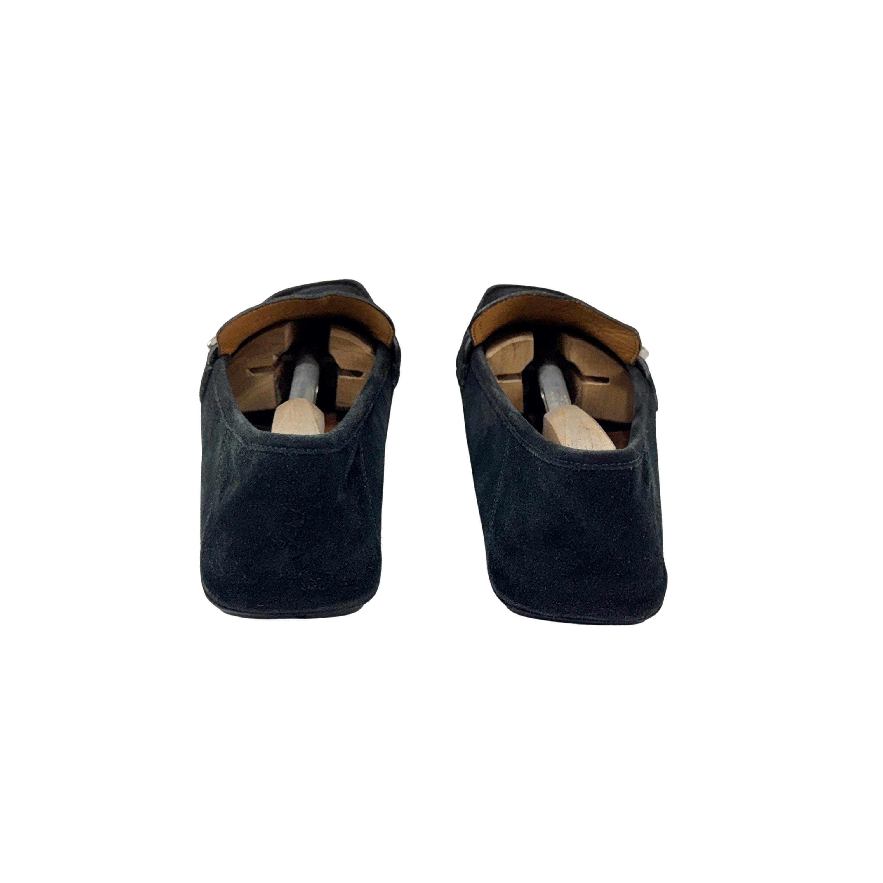 GUCCI Men’s Interlocking G Suede Leather Black Noel GG Loafers/Moccasins (Size 45)