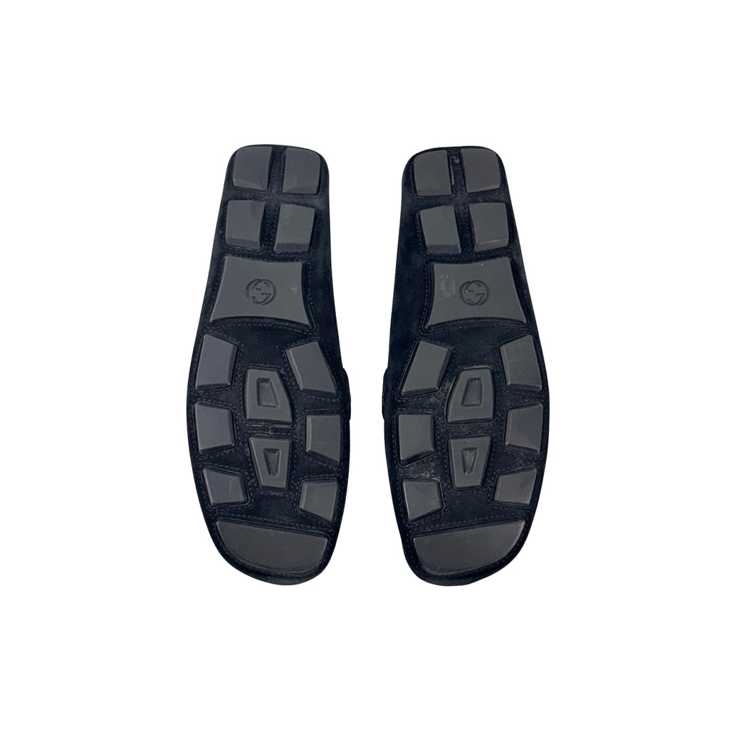 GUCCI Men’s Interlocking G Suede Leather Black Noel GG Loafers/Moccasins (Size 45)