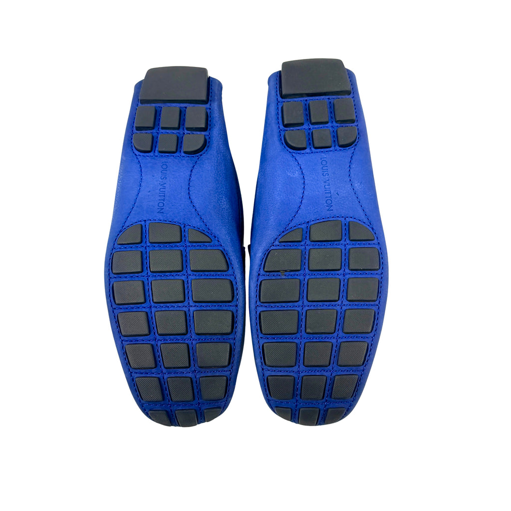 LOUIS VUITTON Blue Neubic Leather Monte Carlo Loafers/Moccasins (Size 42.5)