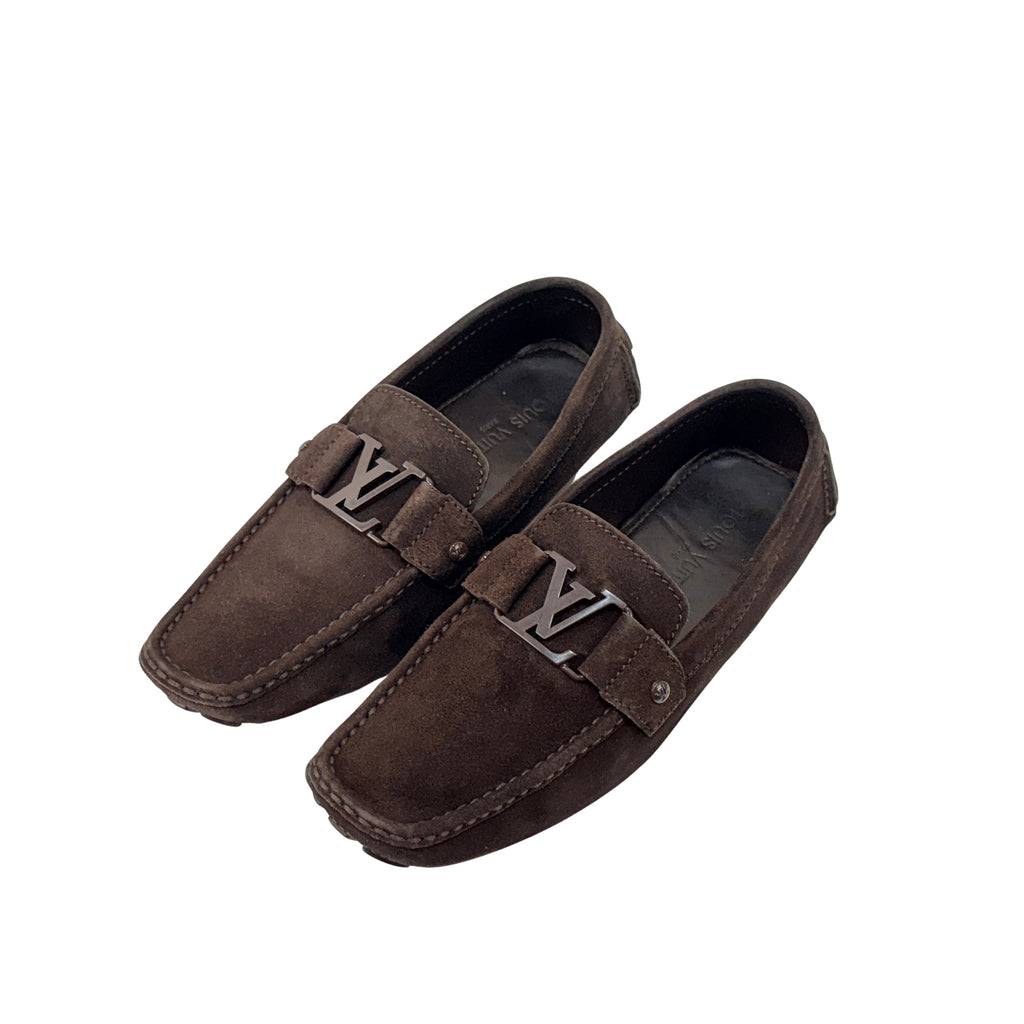LOUIS VUITTON Brown Monte Carlo Suede Leather Loafers/Moccasins (Size 42)
