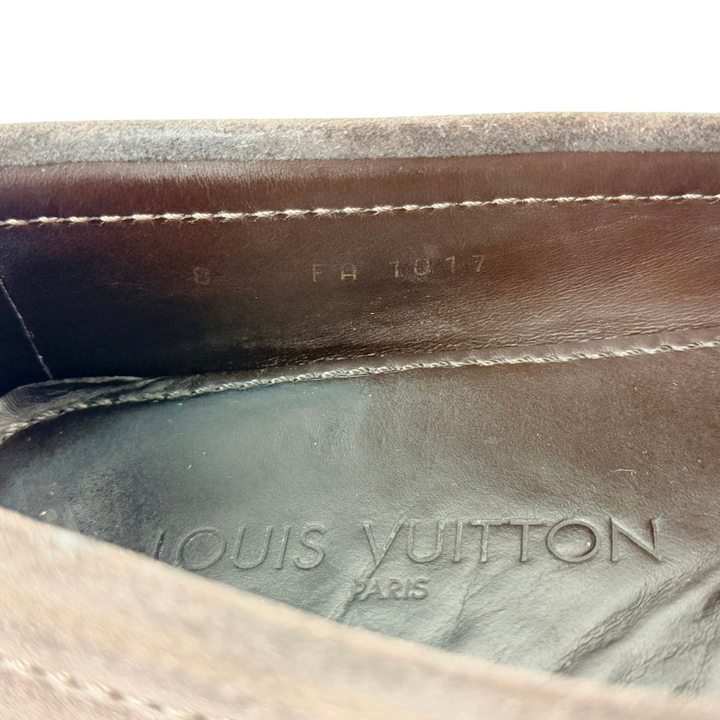 LOUIS VUITTON Brown Monte Carlo Suede Leather Loafers/Moccasins (Size 42)