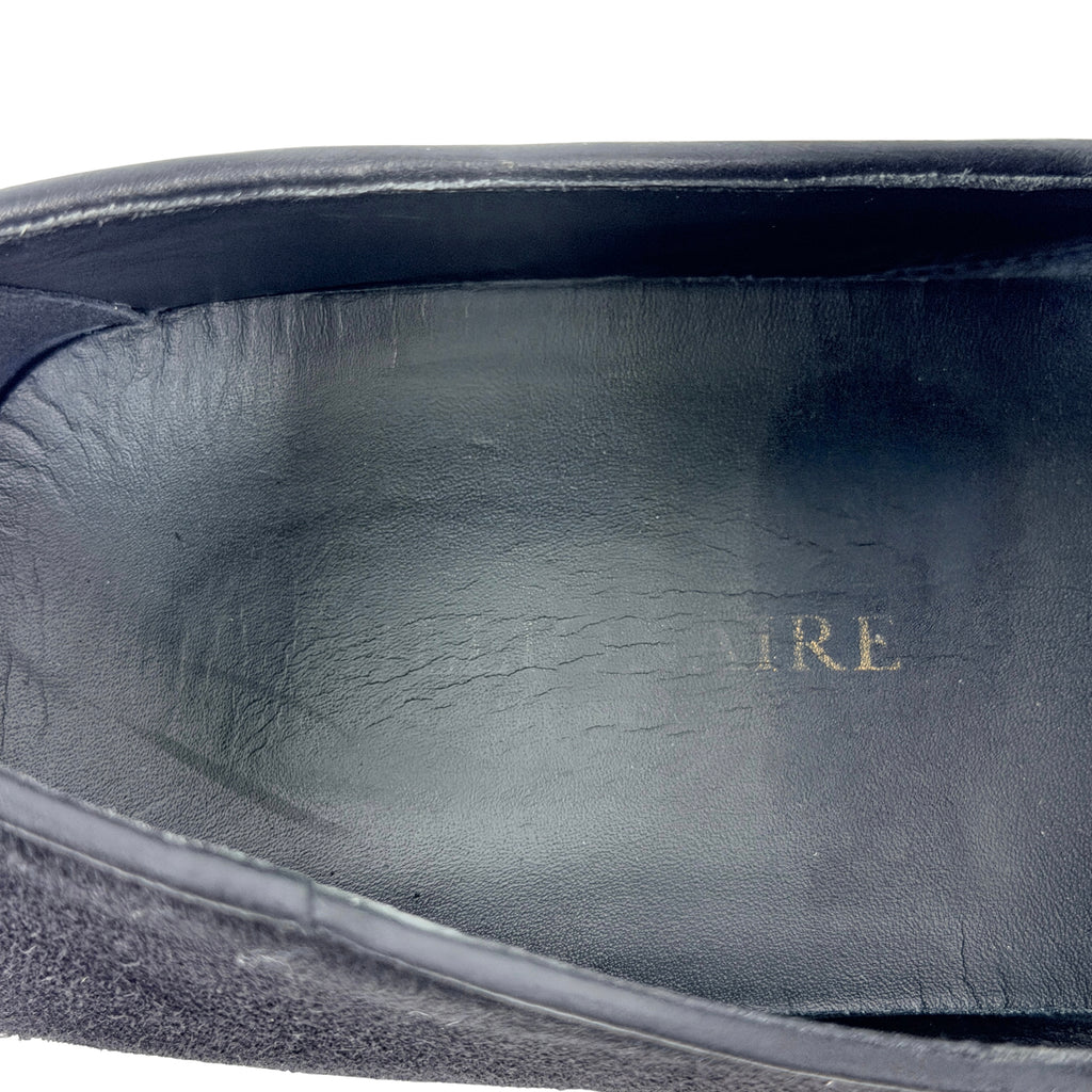BILLIONAIRE Hand-Embroidered Coat-Of-Arms (Crest) On The Vamp Black Velvet Loafers/Moccasins (Size 41)
