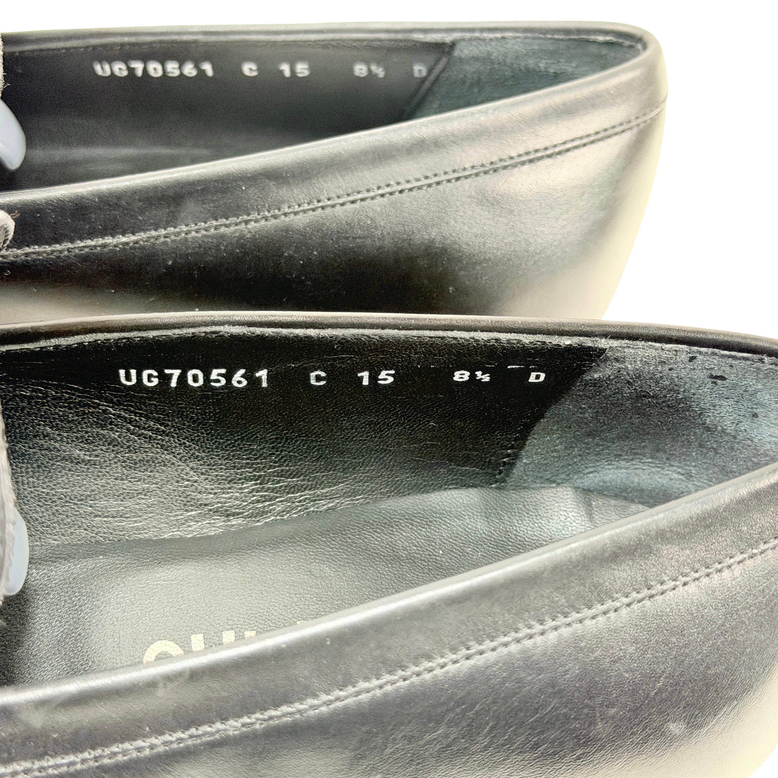 SALVATORE FERRAGAMO-Lavorazione Originale Gancini Bit-Black Leather Loafers/Moccasins (Size 42)